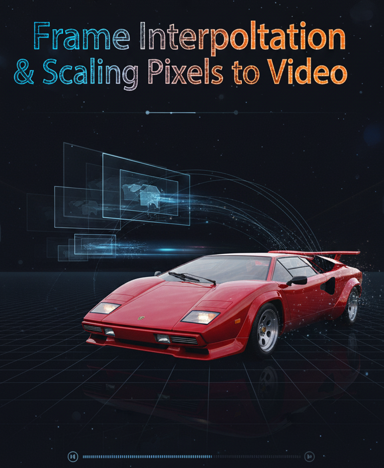 Frame interpolation&Scaling pixels to video